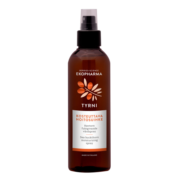 EKOPHARMA TYRNI KOSTEUTTAVA HOITOSUIHKE 200 ml 1 Ekopharma tyrni kosteuttava hoitosuihke hiuksille 200 ml
