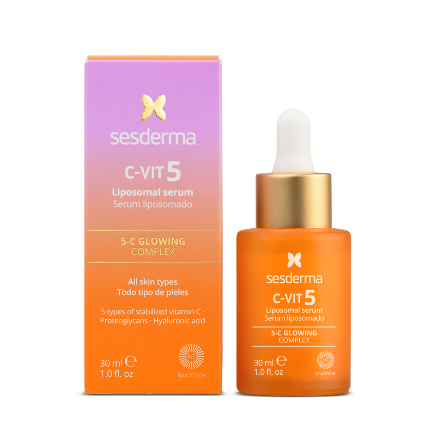 SESDERMA C-VIT 5 Liposomal Serum 30 ml. -tasoittaa ihon väriä ja stimuloi ihon uudistumista 1 sesderma c vit 5 liposomal serum